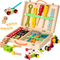 34-Piece Wooden Carpenters Toolbox Toy
